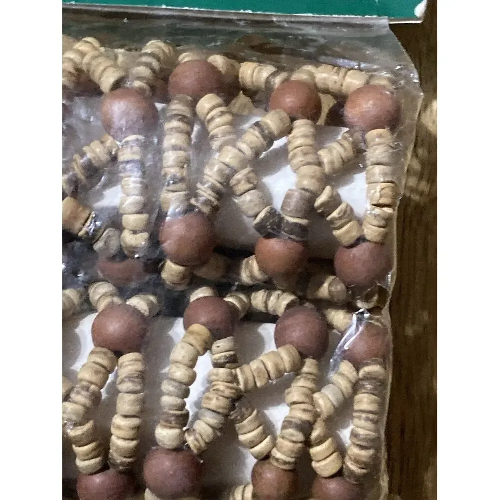 Wooden Beaded Brown Napkin Rings‎ Set of 4 Boho 2